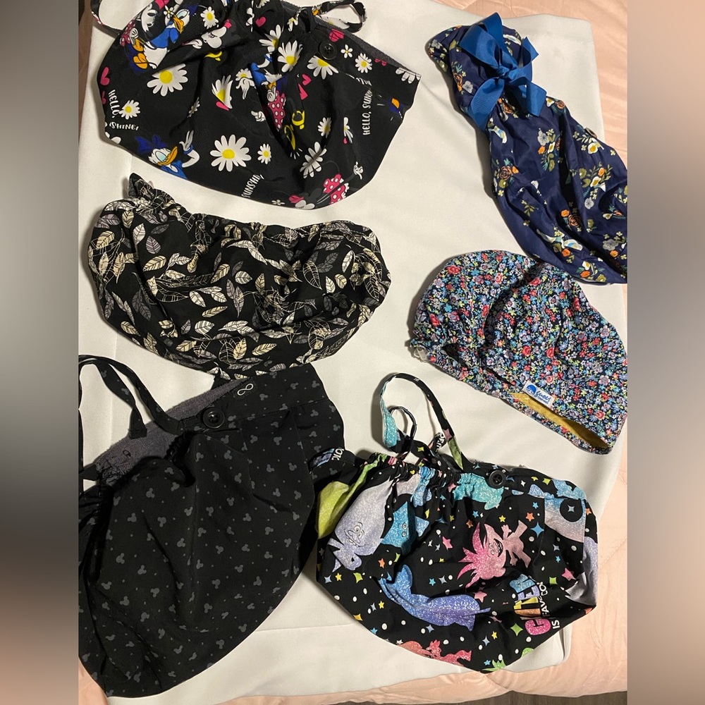 Assorted scrub caps excellent condition